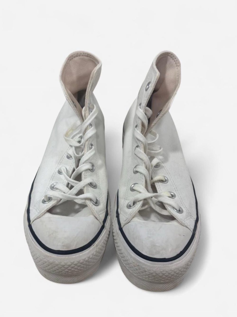White Platform Converse All Star high top sneakers